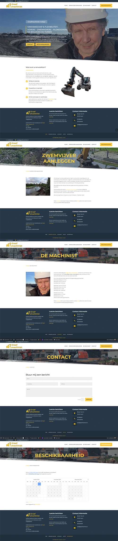 Graafmachinist Schermafbeelding van de website Graafmachinist