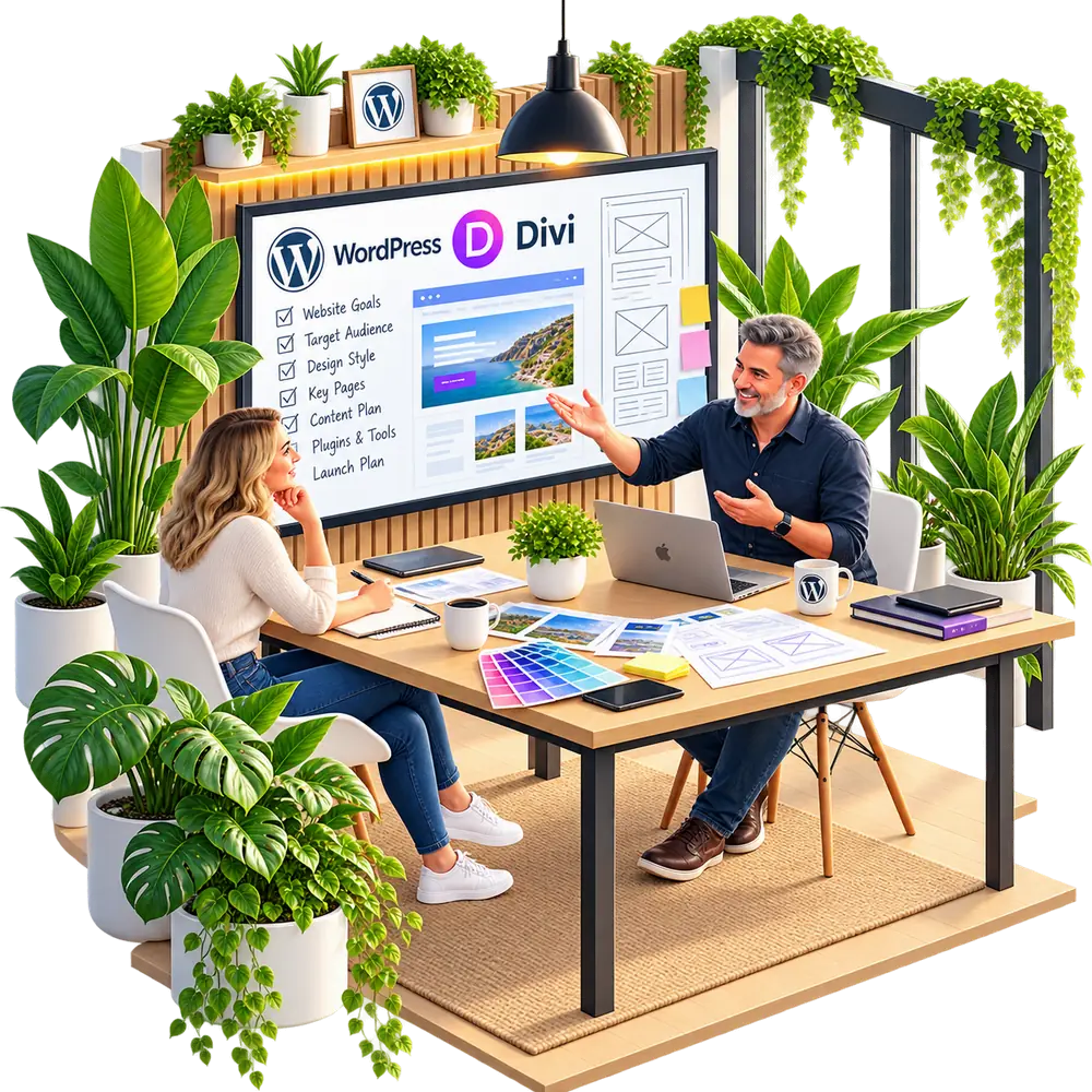 Een training WordPress Divi 5 met een kleine groep of individueel werken aan je eigen website.